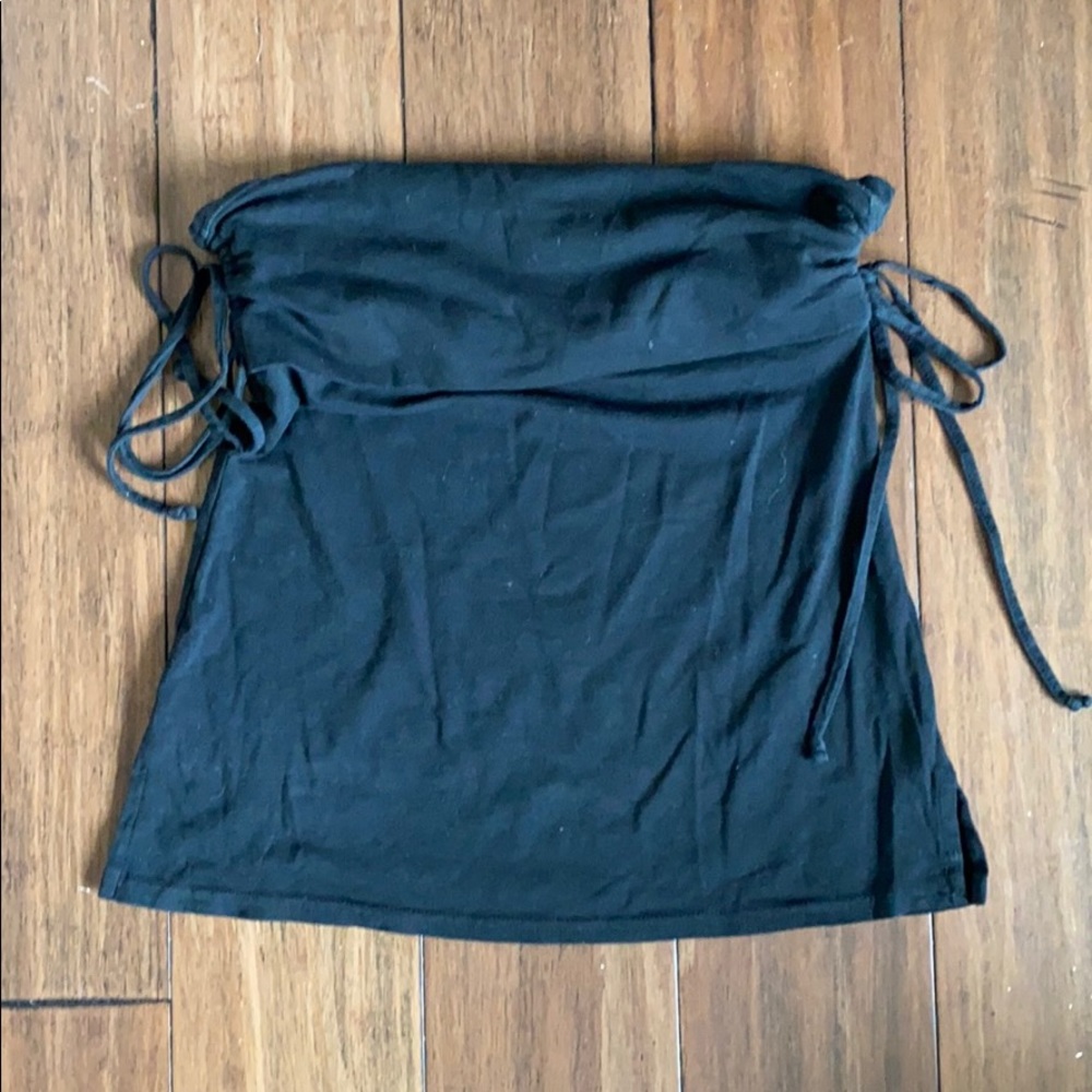 Black target brand strapless top